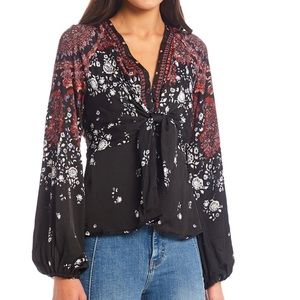 Free People Run Free Tunic Blouse Night Combo Size S